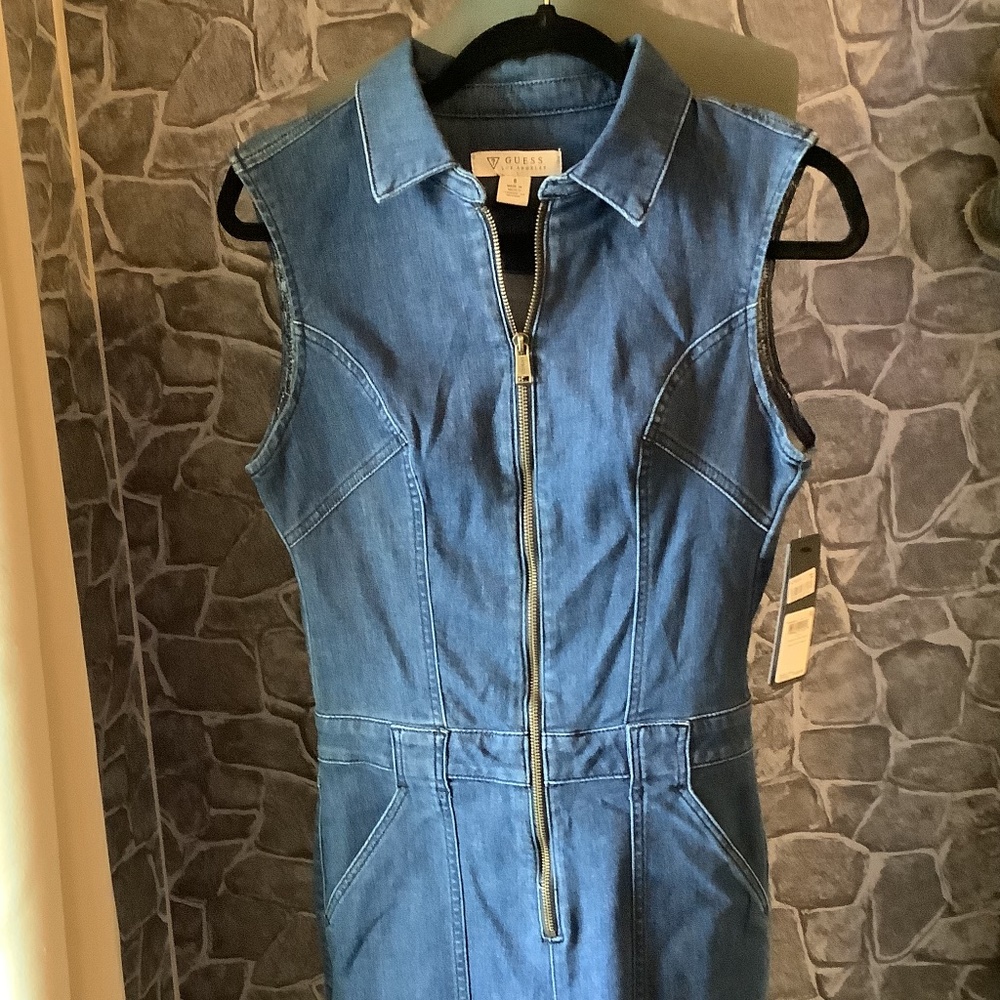 NWT Guess Jessie Utility Fitted Denim Jumpsuit 6 - Picture 4 of 14